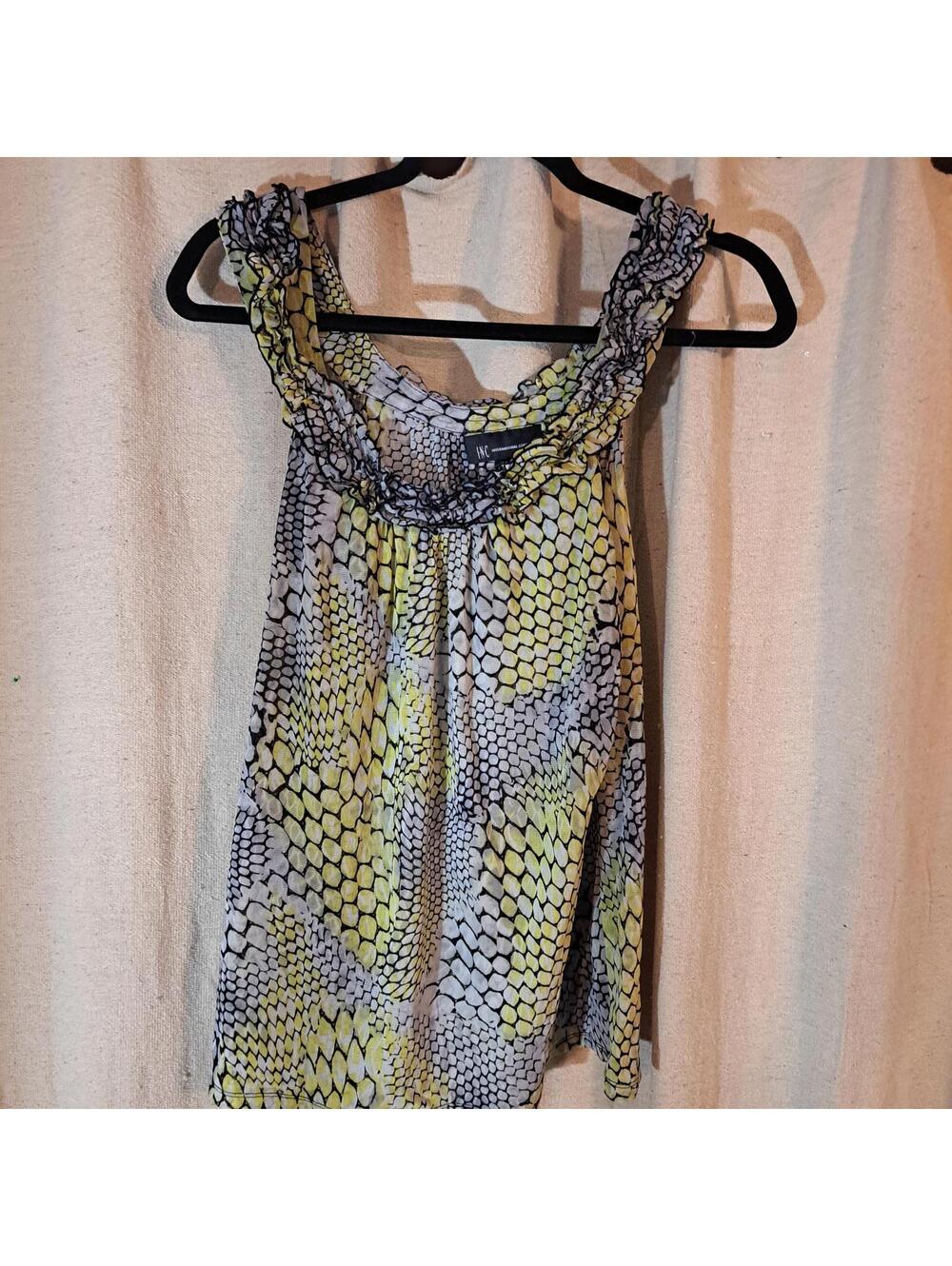 INC International Concepts Women's Sleeveless Printed Nylon Top Large